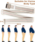 Illustration of 60 Inch Gait Belt for seniors and elderly caregivers with durable cotton fabric and sturdy metal buckle, adjustable up to 60 inches, suitable for various body types, used for safe patient handling.
