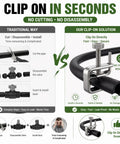 Comparison of traditional and clip-on installation methods for 12 Pack Adjustable Flow Control Hose Clamps For Half Inch Tubing Nickel Plated Brass Precision Thumb Screw Height From Zero To Half Inch Width Three Quarter Inch Ideal For Hydroponics Fountains And DIY Water Systems