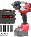 Beast Of A Cordless Three Quarters Inch Impact Wrench With Brushless Motor Up To 1850 Ft Lbs (2500 Nm) Of Torque Heavy Duty Automotive Tool With Four Sockets 18V Battery Compatible (Battery Not Included) Industrial Grade
