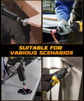 Built Different Cordless Die Grinder Compatible With Dewalt 20V Max Batteries featuring 1/4 Inch chuck in action on wood and metal.