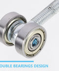 Built Tough Steel Sliding Door Roller Pulley With Double Bearings delivering knockout strength; detailed view of double bearing design.