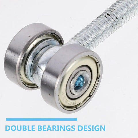 Built Tough Steel Sliding Door Roller Pulley With Double Bearings delivering knockout strength; detailed view of double bearing design.