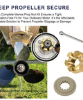All In One Marine Prop Nut Kit With Spacer And Cotter Pin For Outboard Motors 40 140 HP Replaces GLM 22350 shown with propeller