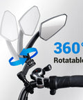 Dope EBike Handlebars Mirror Set, 360 Degree Adjustable Bicycle Rear View Mirrors shown in motion, 22.2mm Diameter