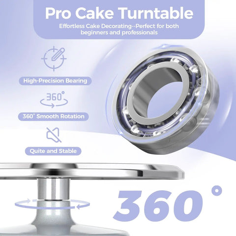 Heavy Duty Aluminum Cake Turntable With Anti Slip Surface Ohuhu 12 Inch Rotating Decorating Stand features