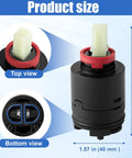 Shower Cartridge Replacement 40 Mm For Ceramic Single Lever Tub And Shower Faucet Valve Concealed Shower System Black views