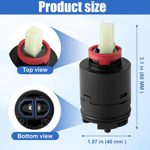 Shower Cartridge Replacement 40 Mm For Ceramic Single Lever Tub And Shower Faucet Valve Concealed Shower System Black views