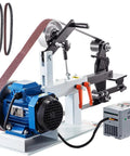 Badass Heavy Duty 1500W Belt Sander Machine With Two 82 Inch Coated Belts Smooth Variable Speed Drive side view of machine with grinder and belts