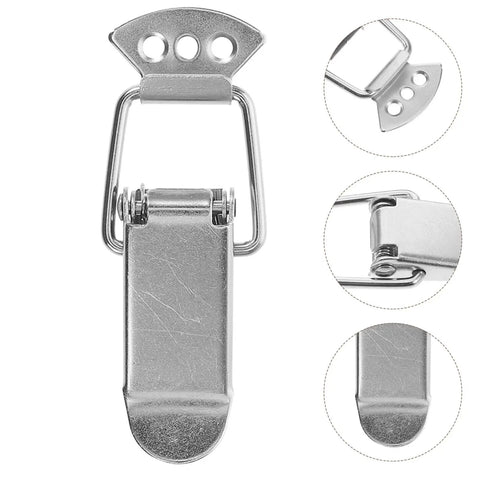 4 Pack Spring Loaded Cabinet Latches With Nickel Plated Steel, Draw And Twist Latches for RV Cabinets, close-up view