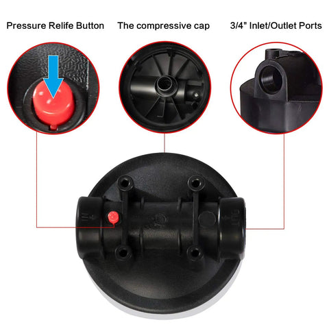 Clear 10 Inch Whole House Water Filter Housing With Three Quarter Inch NPT Inlet Outlet See Through 4.5 X 10 Inch Housing Includes Wrench And Mounting Bracket For No Fuss Filter Changes And Smooth High Flow Performance