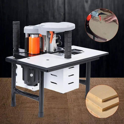 Double Glue Pro Grade Edge Bander For Woodworking, Portable Curve And Straight Edge Banding Tool with visible edging results