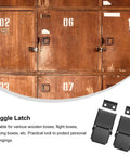 Two Pack Stainless Steel Hasp Buckle Locks With Easy Operation For Storage Cases Black Toggle Latch on wooden lockers