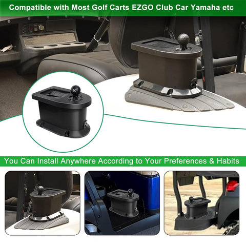 Slick Universal Golf Cart Ball Washer And Club Cleaner Kit With Tough Nylon Strands For No Sweat Course Cleanup on cart.