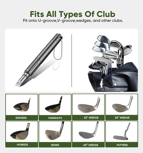 Rad Golf Club Grooves Sharpener and Cleaner Tool for Wedges and Irons Keeps Spin Crisp Removes Mud and Grass Debris Sweet Golf Gift for Guys With Dope Bag Accessory Gadgets to Upgrade Your Game In Grey