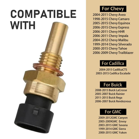 Direct Fit Premium Brass Coolant And Oil Temperature Sensor Straight Swap Setup, showcasing brass construction and compatible connectors.