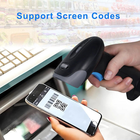 Wireless Handheld Barcode Scanner 1D 2D QR Reader With 2000mAh Battery For Mobile Payments Cordless Use In Convenience Stores