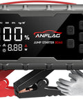 10 In 1 Car Jump Starter With Air Compressor Roadside Lifesaver 8000A Emergency Jump Box with display screen and clamps