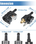 Three Piece Marine Boat Fuel Line Connector Fittings Set With 8mm Male And Female Quick Connects dimensions diagram