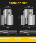Kick Butt On Your Plumbing Projects With This Awesome 2 Piece Pipe Threading Tool Set Featuring Integrated Internal And External Threads For 1/2 Inch And 3/4 Inch Pipes Perfectly Compatible With Electric Drills For Quick And Easy Diy Home Repair Or - size and material details shown.