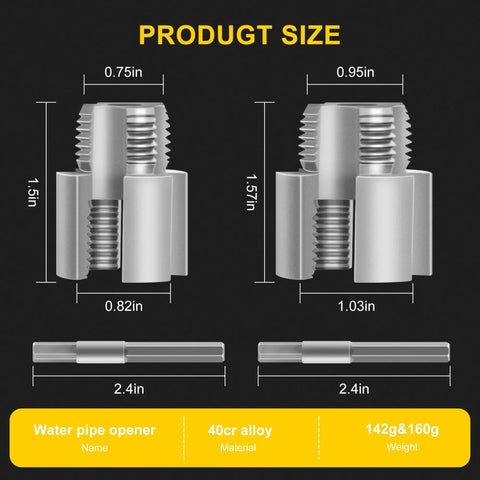 Kick Butt On Your Plumbing Projects With This Awesome 2 Piece Pipe Threading Tool Set Featuring Integrated Internal And External Threads For 1/2 Inch And 3/4 Inch Pipes Perfectly Compatible With Electric Drills For Quick And Easy Diy Home Repair Or - size and material details shown.