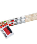 Beige Marble Self-Adhesive Film Roll 17x78 Inches, 2 Pack With Applicator, and packaging for Peel And Stick Decor.