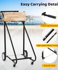 Built Tough Heavy Duty Outboard Boat Motor Stand With 330 Lbs Capacity Engine Carrier Cart on 4 rubber casters