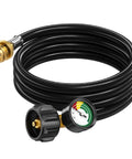 Propane Hose Adapter 1lb To 20lb With Gauge 6 Foot LP Gas Hose Converter For Weber Q Grill Coleman Stove Blackstone Griddle Buddy Heater
