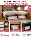 Two Large and Two Jumbo No-Pump Compression Bags for Clothes and Blankets, Vacuum-Free Storage Solution for closet and RV organization.