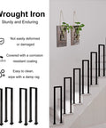 Slick Matte Black U Shaped Stair Handrail Double Pack With Ergonomic Grip For Indoor Steps Built Like A Tank, shown on staircase.