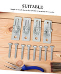 Heavy Duty Wall Mount Gate Hinges Built Tough Galvanized Steel Rust Proof Fence Hardware screws and brackets on wood surface.