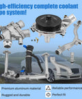 Heavy Duty Billet Aluminum Coolant Pipe Kit Upgrade For Jaguar F Type F Pace components arranged, showcasing premium aluminum for reliable cooling.