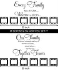 Circle Family Wall Decals 12 Piece Photo Frame Set Cozy Living Room Vibe Our Family Is A Circle And Every Family Has A Story Black Wall Art