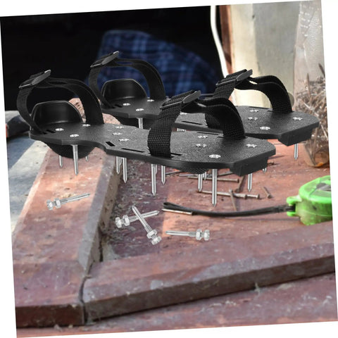 Lawn Aerator Shoes With Heavy Duty Metal Spikes 5.8 CM Set Of 20 Pegs on outdoor step