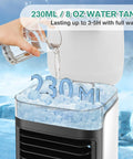 Pouring water into 230ml tank of 3-In-1 Mini Evaporative Air Conditioner Fan With USB Charging, Portable Personal Cooler