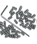 25 Piece 5-40 X 1/4 Inch 304 Stainless Steel Hex Socket Set Screws Grub Screws With 1/16 Inch Allen Wrench on white background