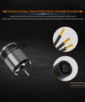 Sensored Brushless RC Car Motor 3300KV for 2 to 3S LiPo Battery, IP67, showing aluminum shell and connectors