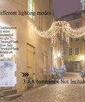 42.6 Foot Battery Powered Fairy Lights With 120 LEDs IP65 Waterproof Twinkle String draped over alleyway