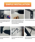 Simple installation steps for Built Tough Heavy Duty Closet Shelf And Rod Brackets Black Steel Wall Mount Support for Clothes Hanger Poles.