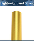 Universal 27.2x350mm Bike Seat Post In Gold Tone Aluminum Alloy, extra long, lightweight and strong shown in close-up angle.