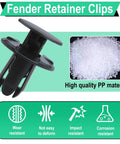 20 Pcs Fender Liner Push Type Retainer Clips For Bumper And Engine Under Cover, Durable PP Plastic, Fits 8 mm Holes