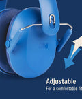 Close-up of blue adjustable headband on Kid Friendly Hearing Protection With Adjustable Headband, 22 dB NRR For Quiet Studying.
