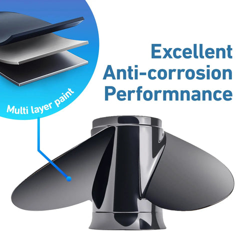 Beefy 14.25X21P Right Hand Aluminum Propeller With Hub Kit 15 Spline For Mercury Outboard shows anti-corrosion paint layers
