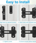 Installation steps for 4 Inch Black Barn Door Lock Sliding Cat Door Latch Kit With No Fuss Easy Install And Rust Resistant Stainless Steel Hardware