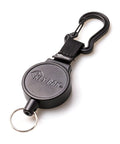 Retractable Carabiner Keychain With 36 Inch Cord, Built Tough As Nails, Holds Up To 6 Oz, Heavy Duty Aramid Fiber Cord, black housing