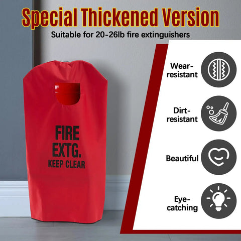 Beefy Heavy Duty Fire Extinguisher Covers 2 Pack Slick Red Durable Sleeves Fit Five To 13 Pounds Clutch Weather Resistant Wall Guard For Home Gear