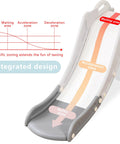 Diagram detailing zones of Awesome Indoor Kids Couch Slide For Bedroom Play Adventures Featuring No Sweat Setup And Rock Solid Two Hundred Pound Weight Rating Gray Family Fun Slide Perfect For Beds And Stairs.