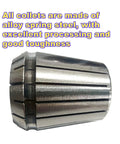 ER40 Collet Set 23 Pcs One Eighth To One Inch Pro Grade High Precision Spring Collets for Tool Holding in Hardened Spring Steel