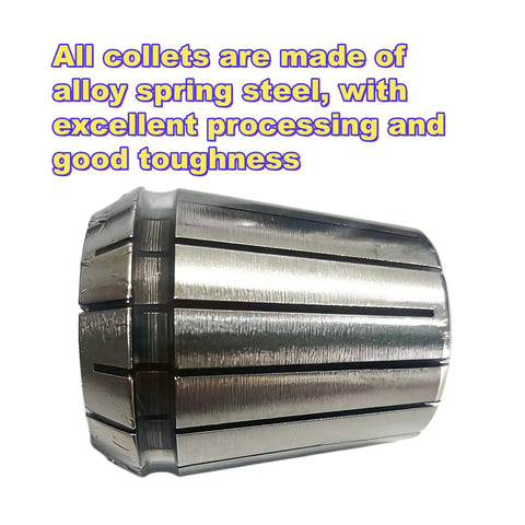 ER40 Collet Set 23 Pcs One Eighth To One Inch Pro Grade High Precision Spring Collets for Tool Holding in Hardened Spring Steel