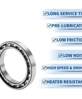 Deep Groove Ball Bearing 6915 P6 75x105x16mm Pre Lubricated Open Type Silver Tone with benefits of low noise and high speed