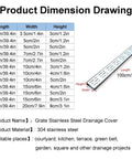 Outdoor Trench Drainage Kit For Pathways And Lawns Hidden Driveway And Courtyard Drainage System Fast Water Management With Perforated French Design Heavy Duty Concrete Trench Kit No More Puddles And Surfaces Safe dimension drawing with sizes and materials.